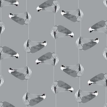 seamless abstract monochrome leafs pattern background , greeting card or fabricのイラスト素材