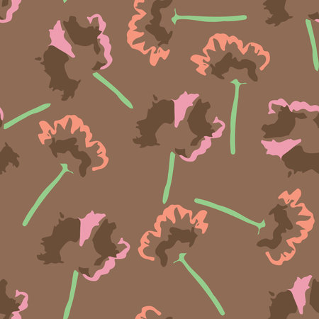 seamless hand drawn cute multicolour flowers pattern background , greeting card or fabric