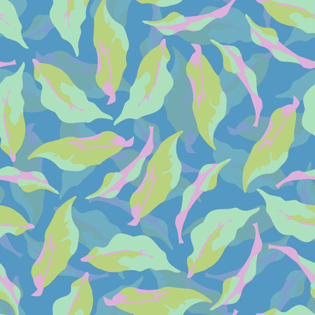 seamless mixed abstract leaves background , greeting card or fabric