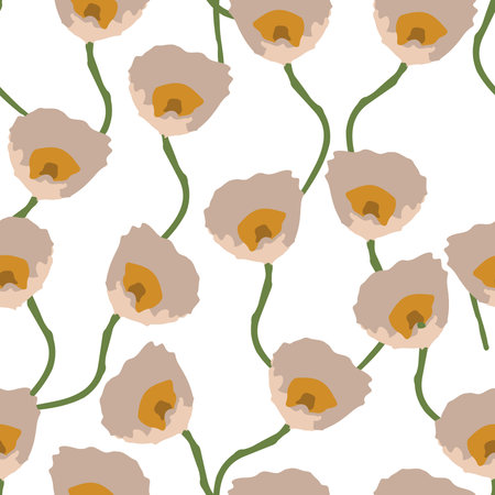 seamless plants pattern background with flowering vines , greeting card or fabric