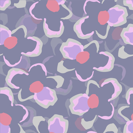 seamless doodle flowers pattern   background , greeting card or fabricのイラスト素材