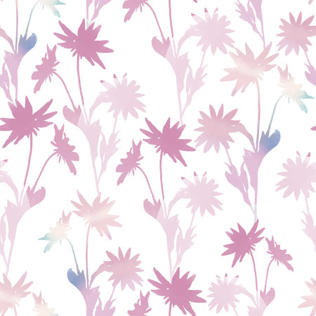 seamless pastel wildflowers pattern background for fashion fabricのイラスト素材