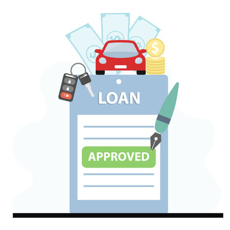 Approved car loan application form vector illustrationのイラスト素材