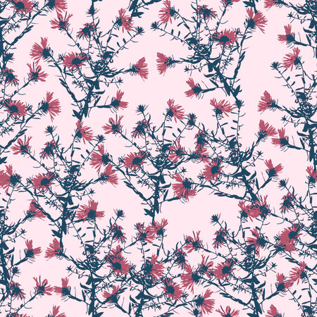 seamless sweet hand drawn wildflowers pattern background for fashion fabricのイラスト素材
