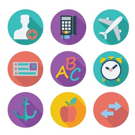 Cool Illustration of a Color Icon Vector Setのイラスト素材