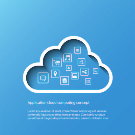 application cloud computing concept with icon vector fileのイラスト素材