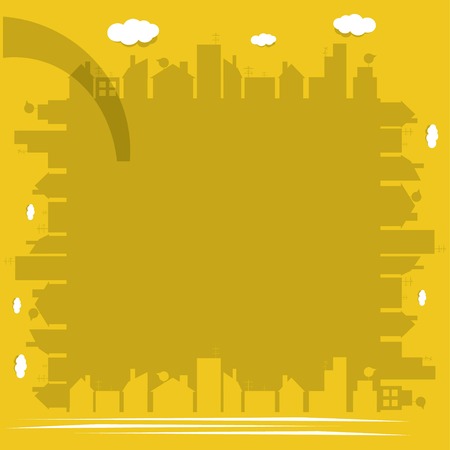 Grunge like yellow city background vectorのイラスト素材
