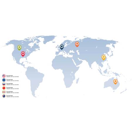 A world map with locations targets with sample text vectorのイラスト素材