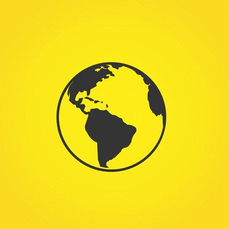 A worldmap with yellow background vectorのイラスト素材