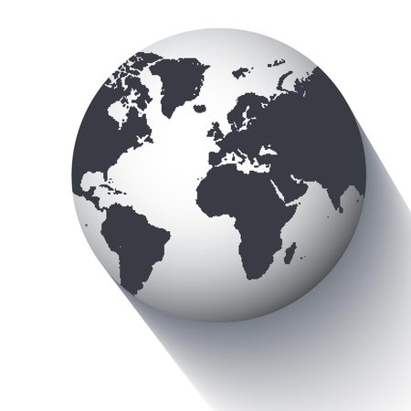 world map circle white and black vectorのイラスト素材