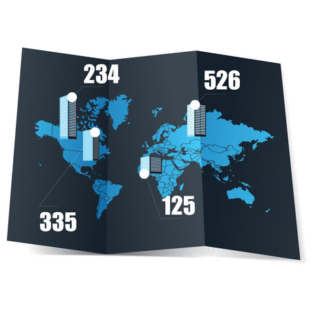world map flyer with server vectorのイラスト素材