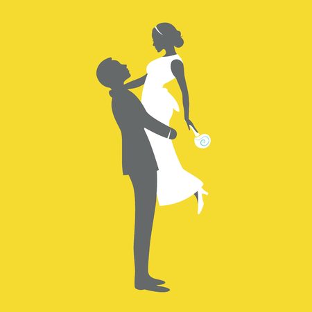 Wedding couple, vector illustrationのイラスト素材