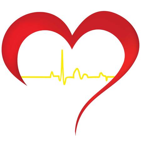 beating heart color vectorのイラスト素材