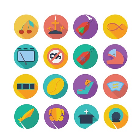 colorful icons set vectorのイラスト素材