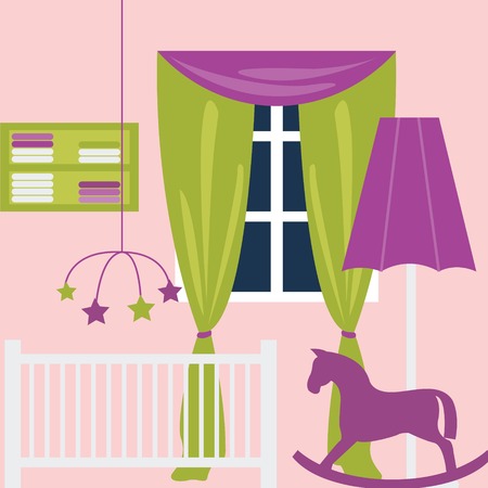 Colorful living kids room vectorのイラスト素材