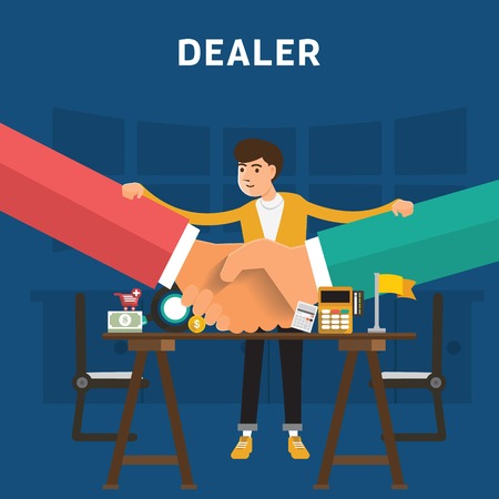 dealer man with hands vectorのイラスト素材