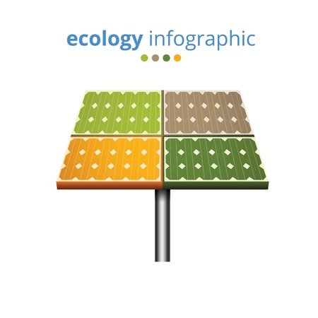 ecology system, sun power vector with textのイラスト素材
