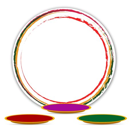 three color circle with colors vector white backgroundのイラスト素材