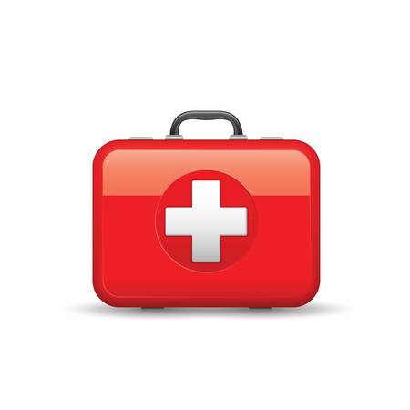 First aid red medical kit boxのイラスト素材