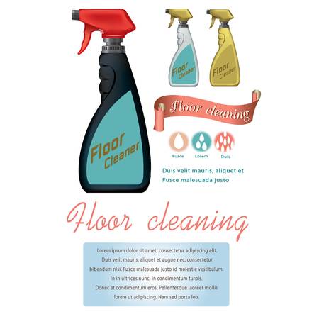 floor cleaning infographic vectorのイラスト素材