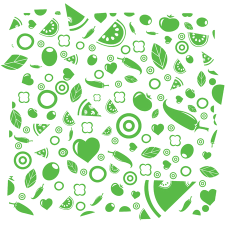 foods green backgroundのイラスト素材