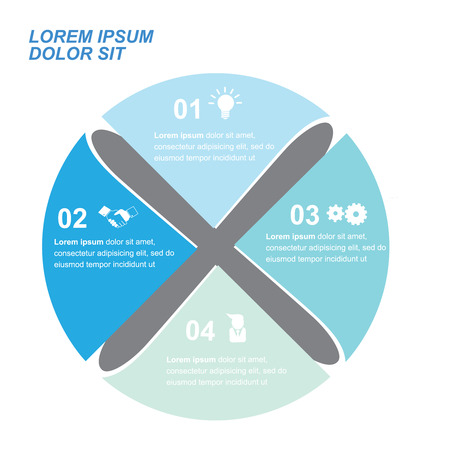 Four option circle infographic vectorのイラスト素材