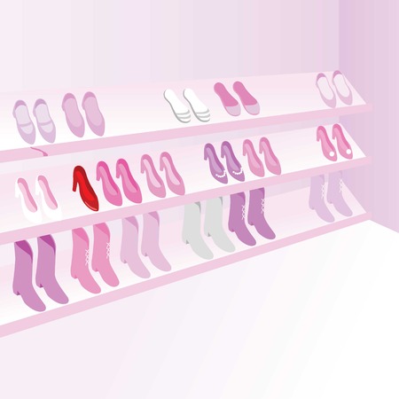 Ladies footwear shop vectorのイラスト素材