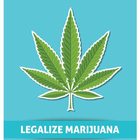 Legalize marijuana with text vectorのイラスト素材