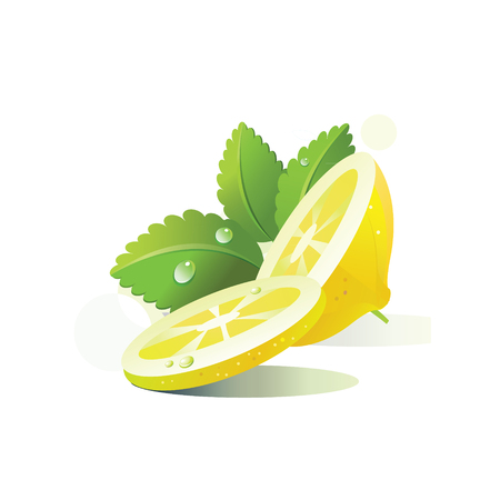 Lemon vector with white backgroundのイラスト素材