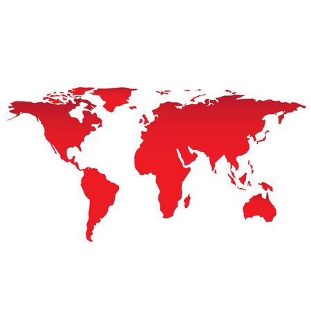 red world map vector with white backgroundのイラスト素材