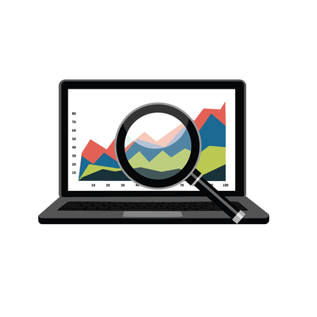 searching bar with laptop vectorのイラスト素材