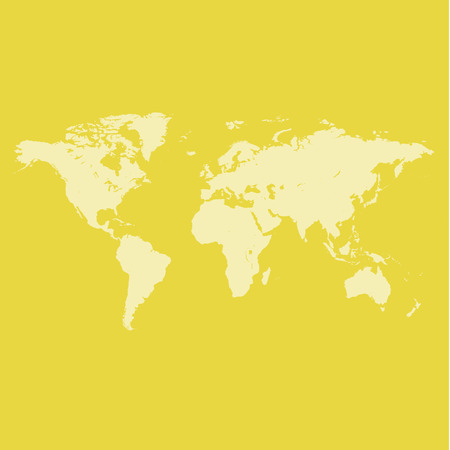 simple yellow world map vectorのイラスト素材