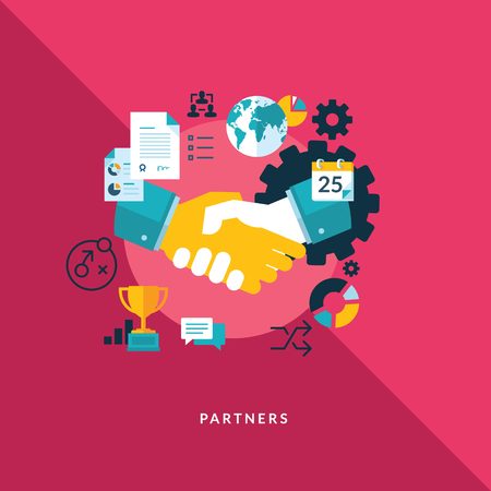 partners with elements and icons vectorのイラスト素材