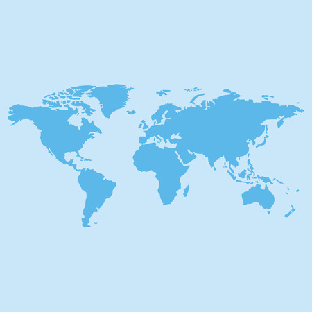World map vector with light blue color backgroundのイラスト素材