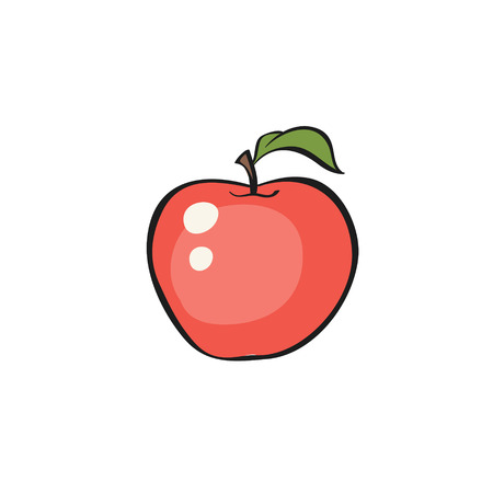 Cartoon Red Apple .Vector Illustrationのイラスト素材