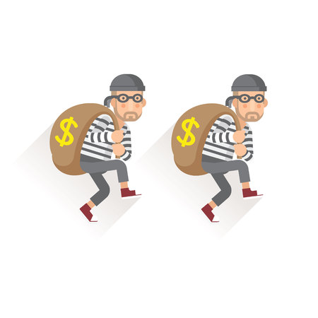 Thief vector flat illustrationのイラスト素材