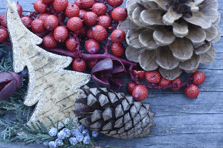 Christmas potpourri on wooden backgroundの写真素材