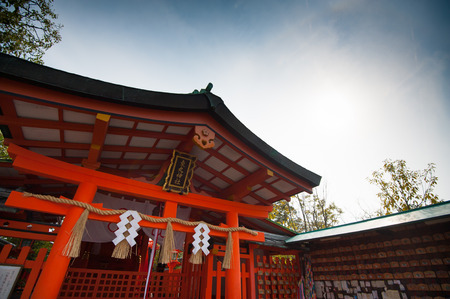 Famous shinto shrine of Fushimi Inari Taisha near Kyoto includes around 1300 orange torii gates, Japanのeditorial素材