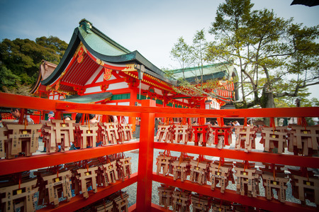 Small torii in Fushimi Inari Shrine, Kyoto, Japanのeditorial素材