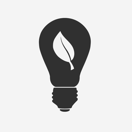 Bulb with leaf icon - Vectorのイラスト素材