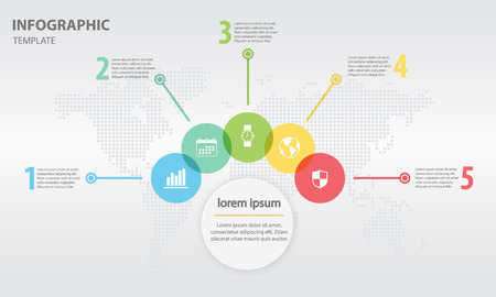 Abstract infographics templete withe circle 5 stepのイラスト素材