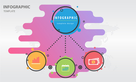 Infographic design template with circle 3 optionのイラスト素材