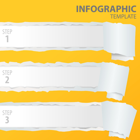 Rip paper three step for infographicのイラスト素材