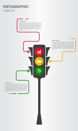 Infographic design template 3 option with traffic lightのイラスト素材
