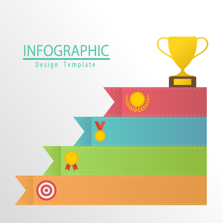 Infographic trophy for winner conceptのイラスト素材