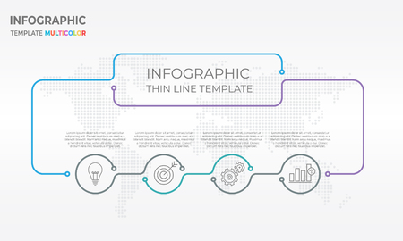 Infographic design chart template with circle ad four options.のイラスト素材