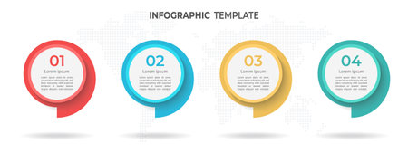 Timeline circle infographic  template 4 options or steps.のイラスト素材