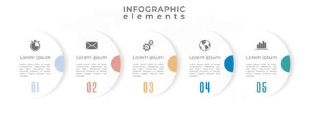 Timeline infographic template 4 circles optionn, Modern style.のイラスト素材