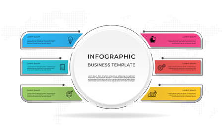 Presentation infographic template 6 options.のイラスト素材