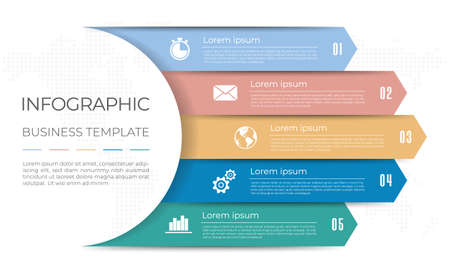Diagram infographic template 5 options.のイラスト素材